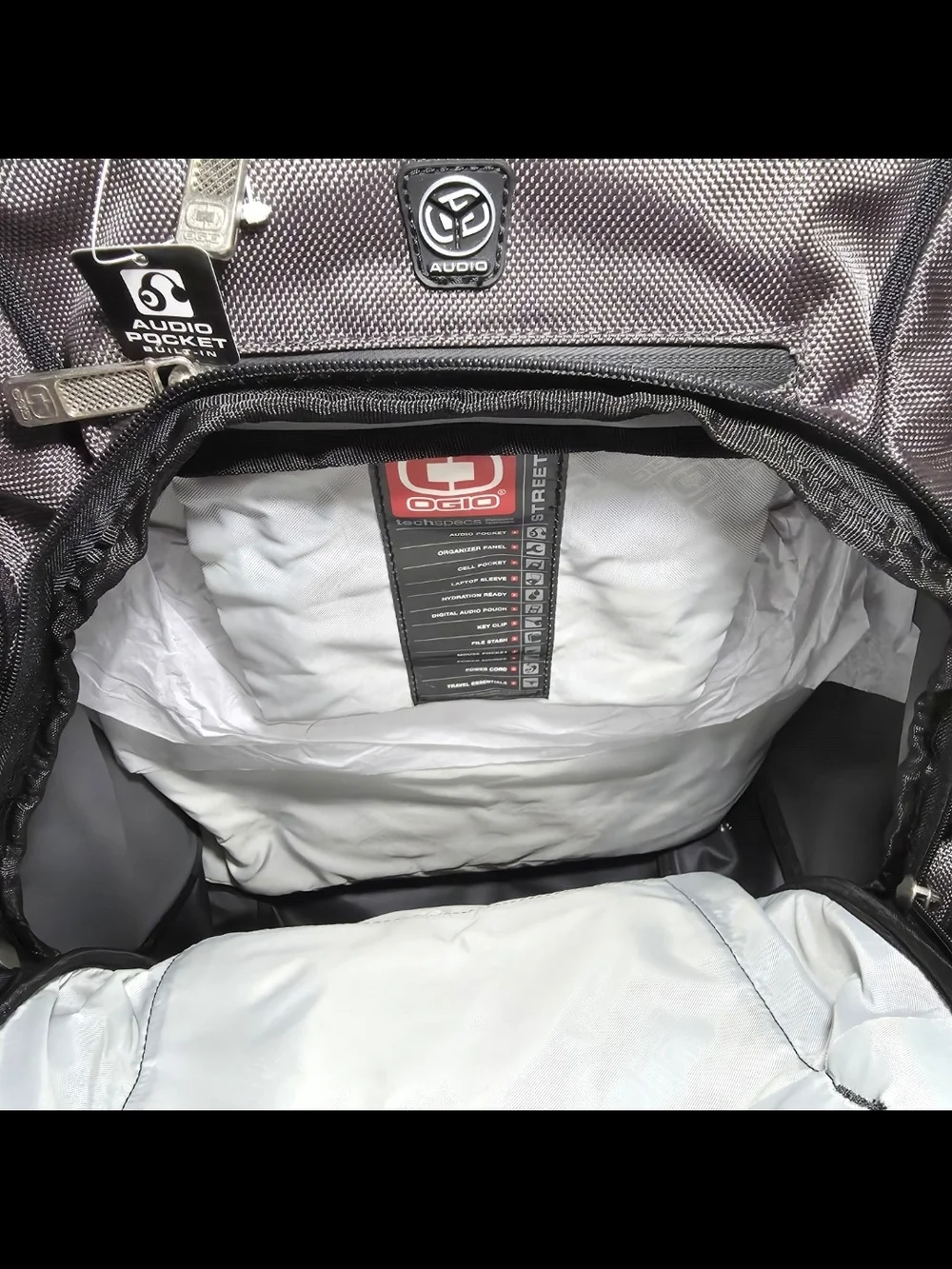 OGIO Gray and Black Men's Backpack - Multi-Compartment Commuter Pack